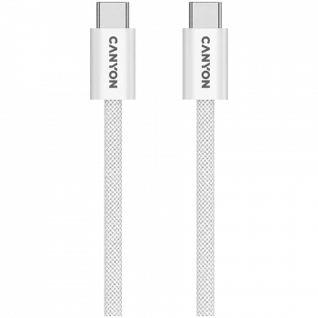 CANYON OnWire 60MG USB-C į USB-C laidas, magnetinis, pintas, 1 m, baltas