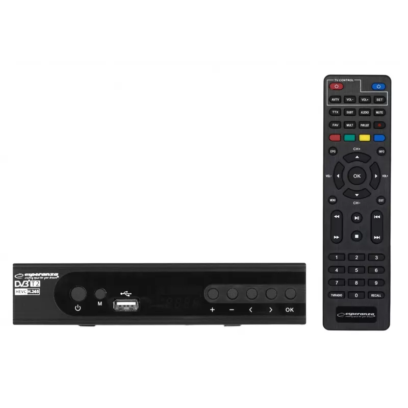Dekoderis TV DVB-T2 HEVC H.265 HDMI Esperanza EV106P