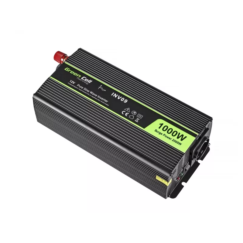 Green Cell INV09 keitiklis automobiliui 1000 W juodas