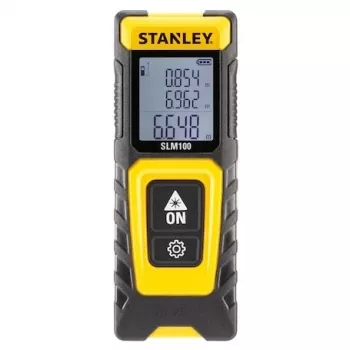 Lazerinis atstumo matuoklis STANLEY SLM100 – matavimo nuotolis 30 m, kompaktiškas rankinis prietaisas