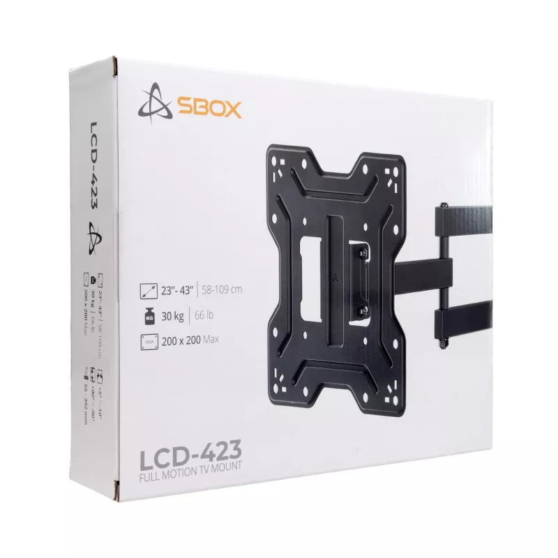 Sbox LCD-423 pilno judesio TV laikiklis (23-43 col./30 kg/200x200)