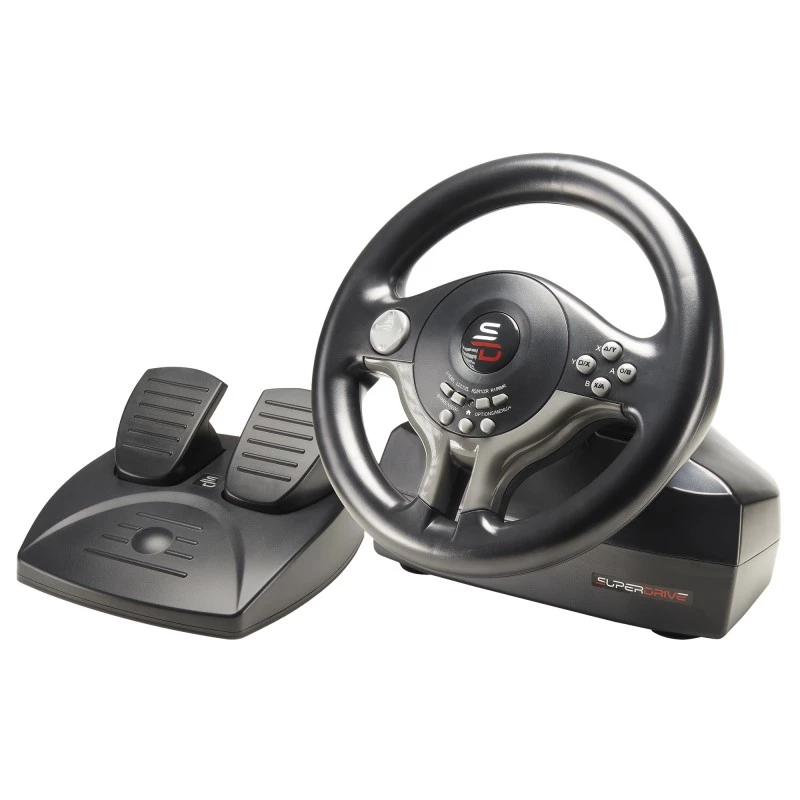 Vairas ir pedalai Subsonic SV200 juoda pilka USB 180° sukimas