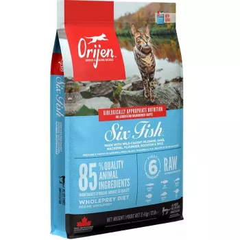ORIJEN Six Fish Cat – sausas kačių ėdalas, 5,4 kg