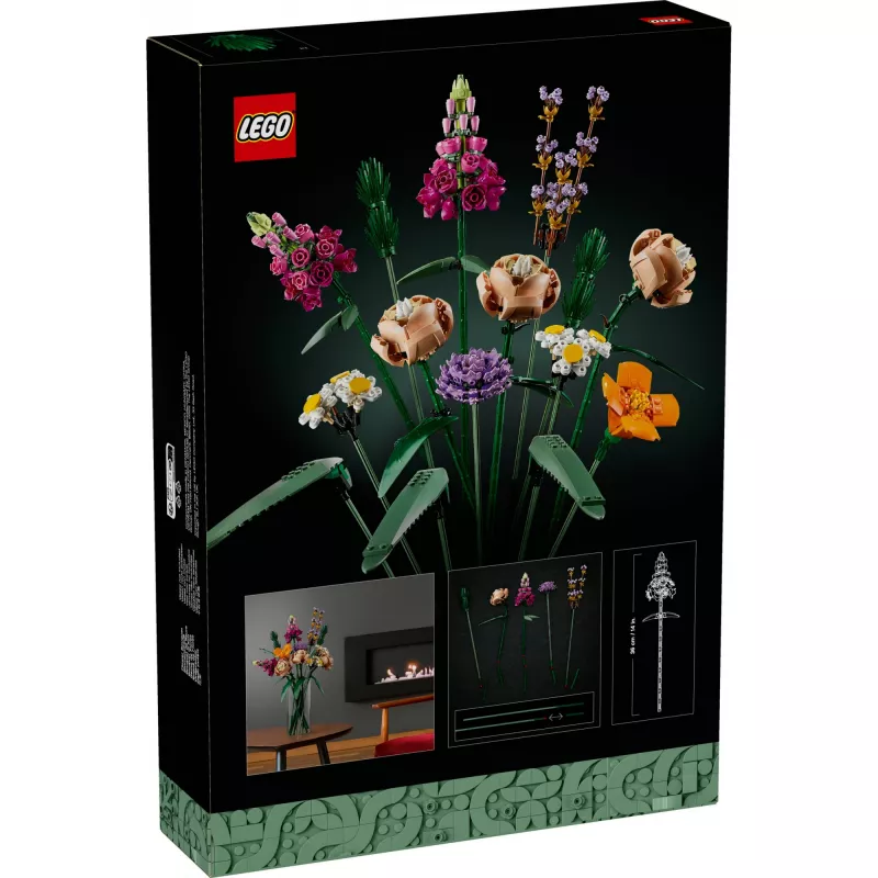 LEGO 10280 Icons Gėlių puokštė – dirbtinės gėlės suaugusiems, dekoratyvinis namų aksesuaras, dovana moterims ir vyrams