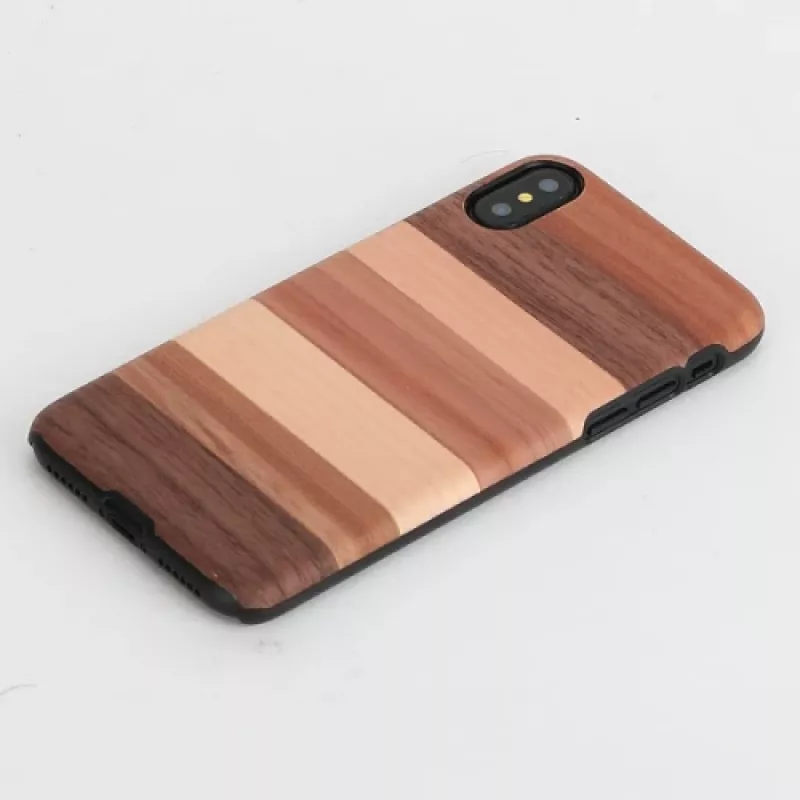 Apsauginis dėklas iš medžio ir polikarbonato iPhone X/XS – juodas