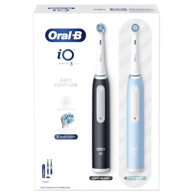 Oral-B iO3 serijos elektrinis dantų šepetėlis, juodas