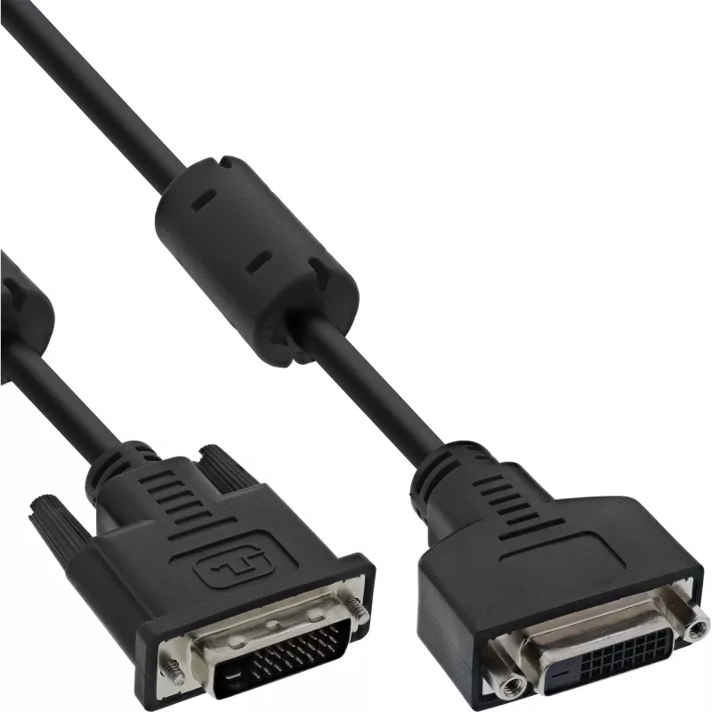 InLine DVI-D kabelis 24+1 M/M, Dual Link, 2 ferito žiedai, 3 m