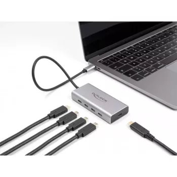 DeLOCK USB 3.2 Gen 2 šakotuvas USB-C 4 prievadai PD 85W 30cm