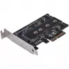 Silverstone SST-ECM27 M.2/SATA adapterio kortelė, PCIe 4.0, 1x M-Key, 2x SATA 6G – Low Profile