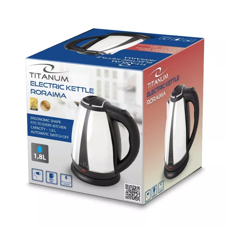 Titanum TKK102S Elektrinis virdulys 1,8 L 1800 W Sidabrinis