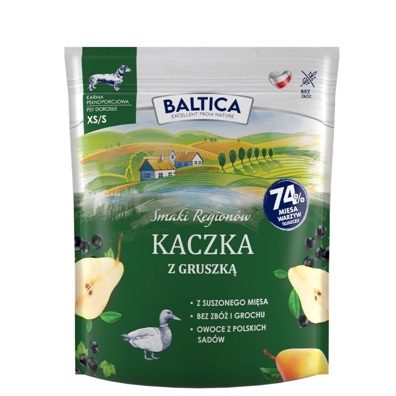 BALTICA Smaki Regionow Small Breeds sausas pašaras šunims su antis ir kriauše, XS/S 1 kg