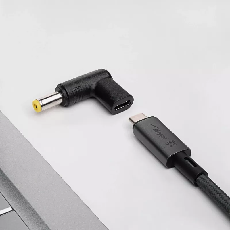 Akyga AK-ND-C01 USB-C – DC 5,5 x 2,5 mm adapteris nešiojamojo kompiuterio įkrovimui, 18,5-20 V, 100 W