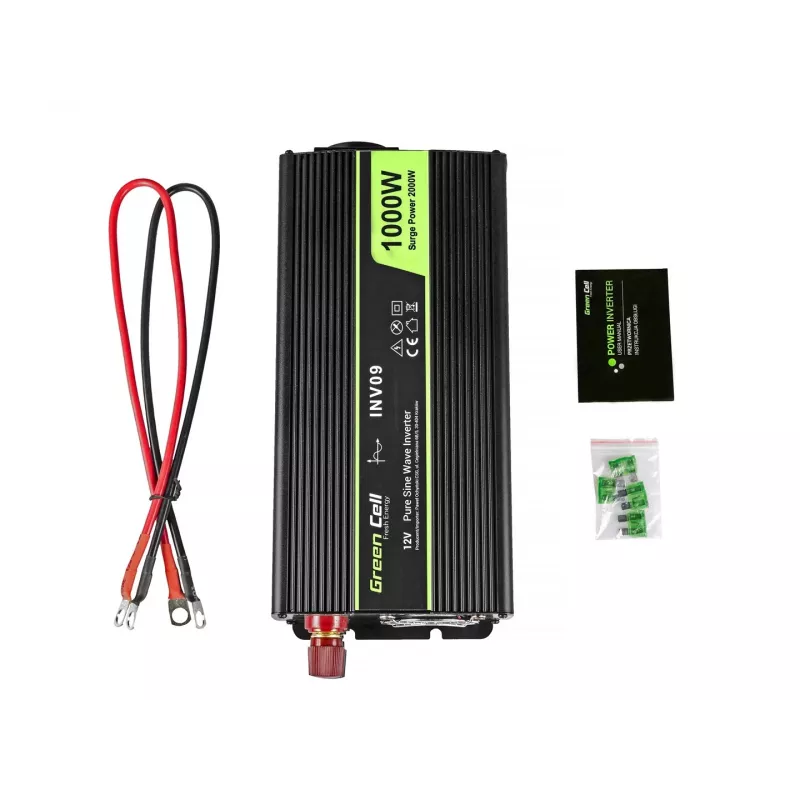 Green Cell INV09 keitiklis automobiliui 1000 W juodas