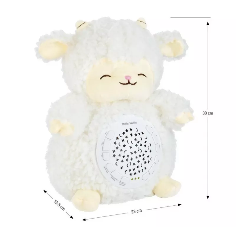 Milly mally Sheep Projector Plush Toy 5664 minkštas ėriuko projektorius su naktine šviesa kūdikiams