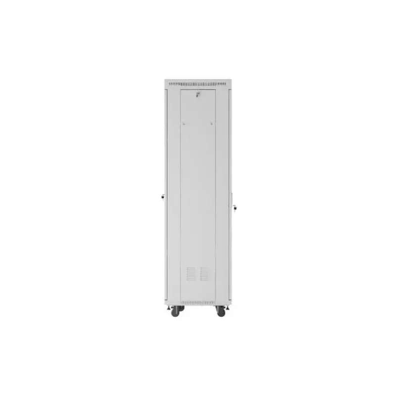 19 colių 42U LANBERG stovimas serverio stovas 600×600 mm pilkas su stiklinėmis durelėmis ir LCD (Flat Pack)
