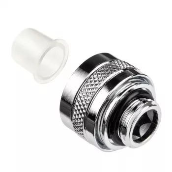 Alphacool 17470 – žalvarinis chromuotas PC vandens aušinimo jungtis, aukštis 20 mm, svoris 23 g