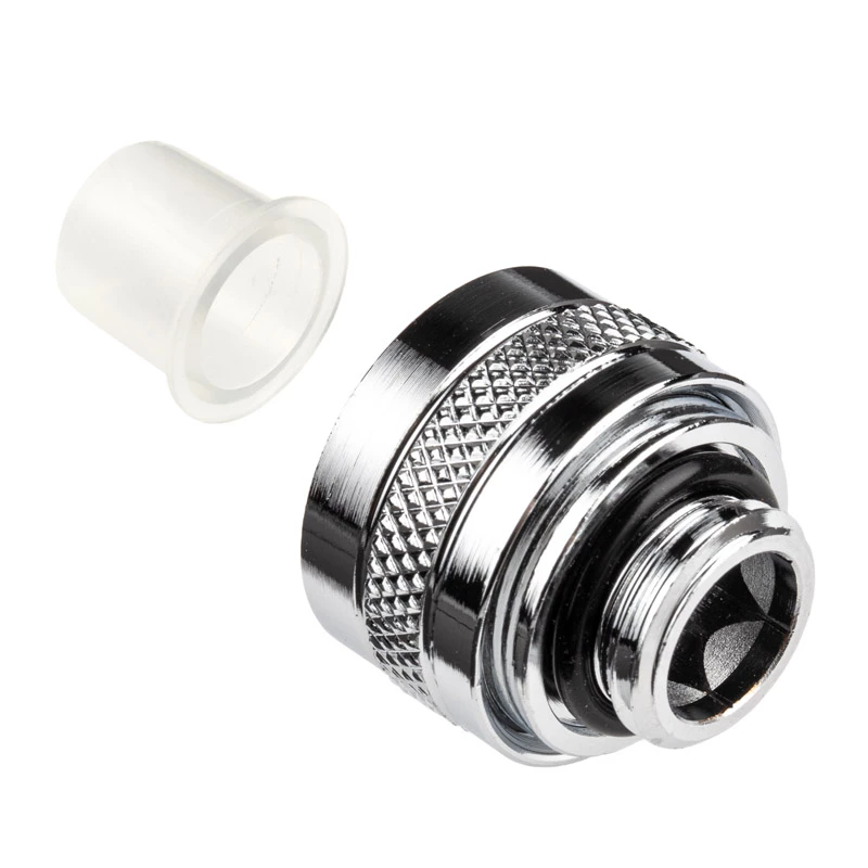 Alphacool 17470 – žalvarinis chromuotas PC vandens aušinimo jungtis, aukštis 20 mm, svoris 23 g