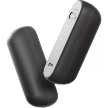 Ocoopa UT2s Mini įkraunamas rankų šildytuvas – 2600 mAh kišeninis šildytuvas, aliuminis, juodas