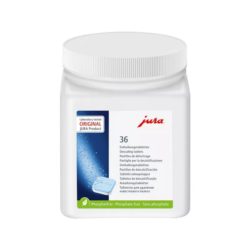 Valymo tabletės Jura Descaler 70751 kavos aparatams, 36 vnt. plastikiniame inde