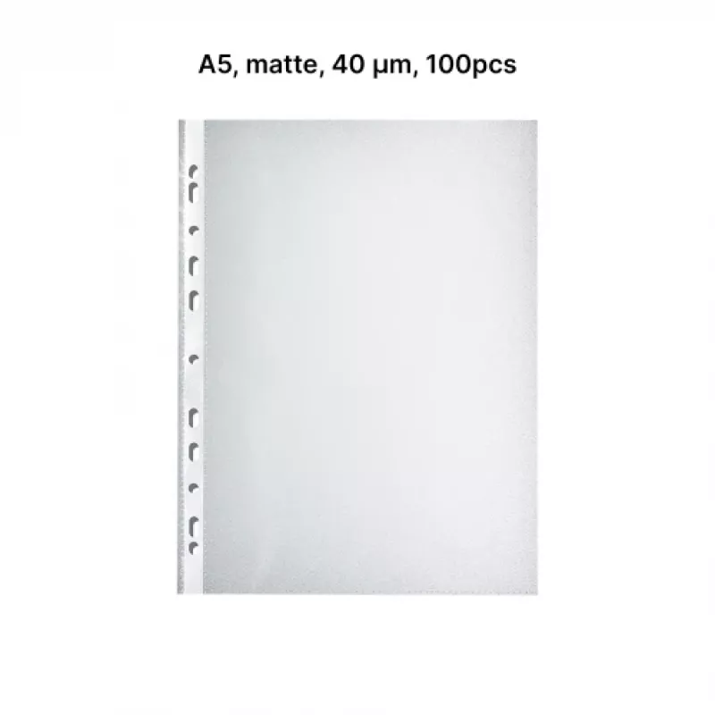 AD Class Kišenė su perforacija A5 Oranžinė žievelė 40 mikr., pakuotė 100 vnt.