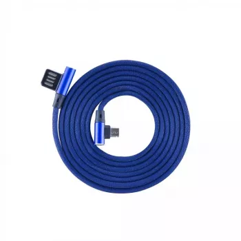 Sbox USB->Micro USB 90° M/M 1,5m USB-MICRO-90BL mėlyna (blueberry)