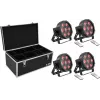 LED grindinių šviestuvų rinkinys EUROLITE SLS-7 HCL 4x su transportavimo dėžu TDV-1