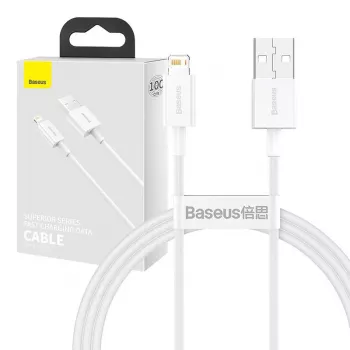 Baseus CALYS-A02 USB A – Lightning laidas 1 m Baltas