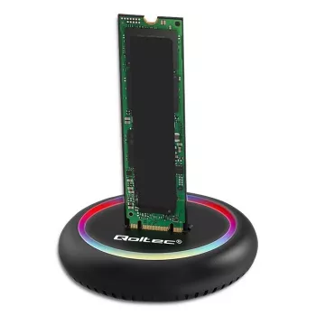 M.2 SSD dokų stotelė QOLTEC 52275, SATA ir NVMe diskams, USB jungtis