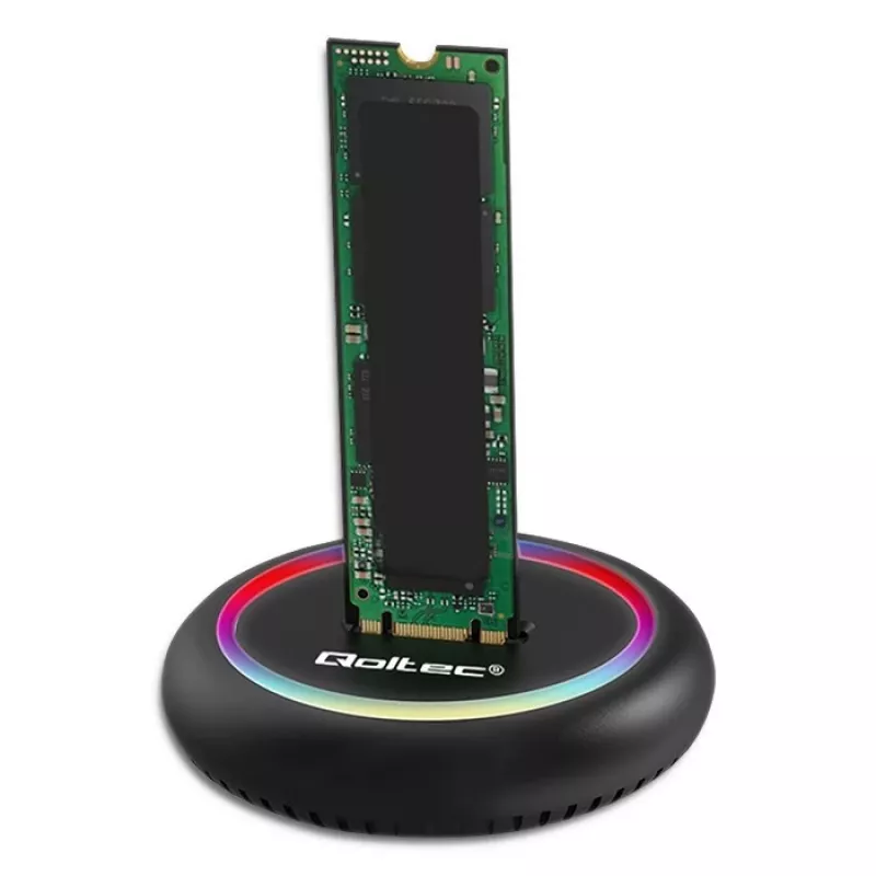 M.2 SSD dokų stotelė QOLTEC 52275, SATA ir NVMe diskams, USB jungtis