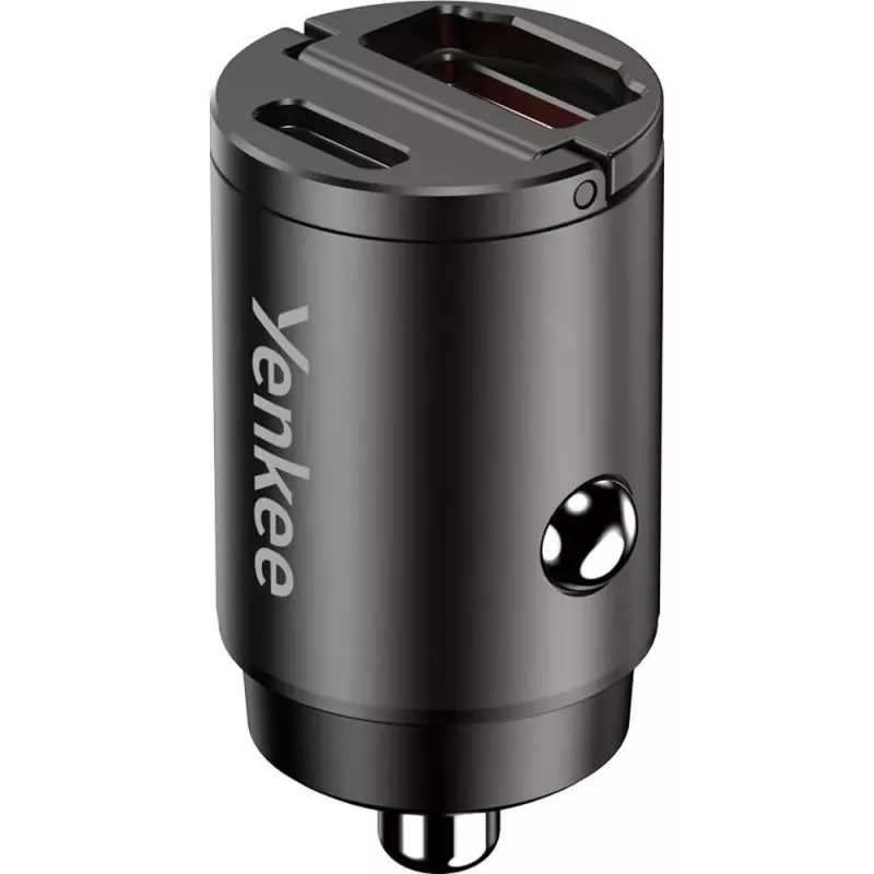 Automobilinis kroviklis YENKEE CAR 02 Power Delivery 30W su USB-A ir USB-C prievadais