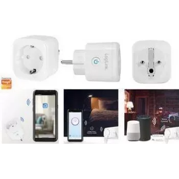 LOGILINK SH0101 Smart Wi-Fi kištukinis lizdas baltas – nuotolinis įjungimas/išjungimas, valdymas programėle, vienas lizdas