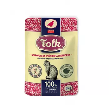 FOLK Delicious traditional polish quail – šlapias kačių ėdalas su putpelių mėsa – 85 g