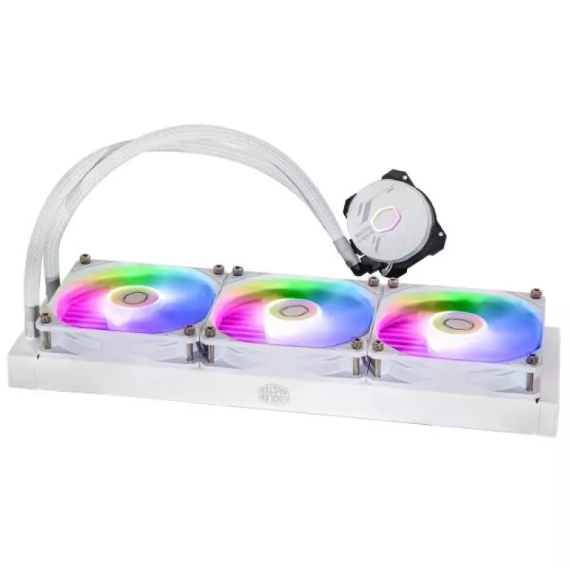 Skysčio aušinimo rinkinys Cooler Master MasterLiquid 360L Core ARGB White 12 cm ventiliatoriai