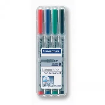 Staedtler 312 WP4 nepermanentiniai žymekliai – 8 spalvos (juoda, mėlyna, ruda, žalia, oranžinė, raudona, violetinė, geltona)