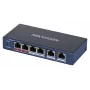 Hikvision DS-3E0106HP-E nevaldomas Fast Ethernet (10/100) komutatorius su PoE, mėlynas