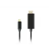 Vaizdo kabelio adapteris LANBERG CA-CMDP-10CU-0030-BK, 3 m, USB Type-C į DisplayPort, 4K@60Hz/144Hz palaikymas