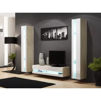 Cama lentynų stovas VIGO NEW 180/40/30 sonoma/baltas blizgesys