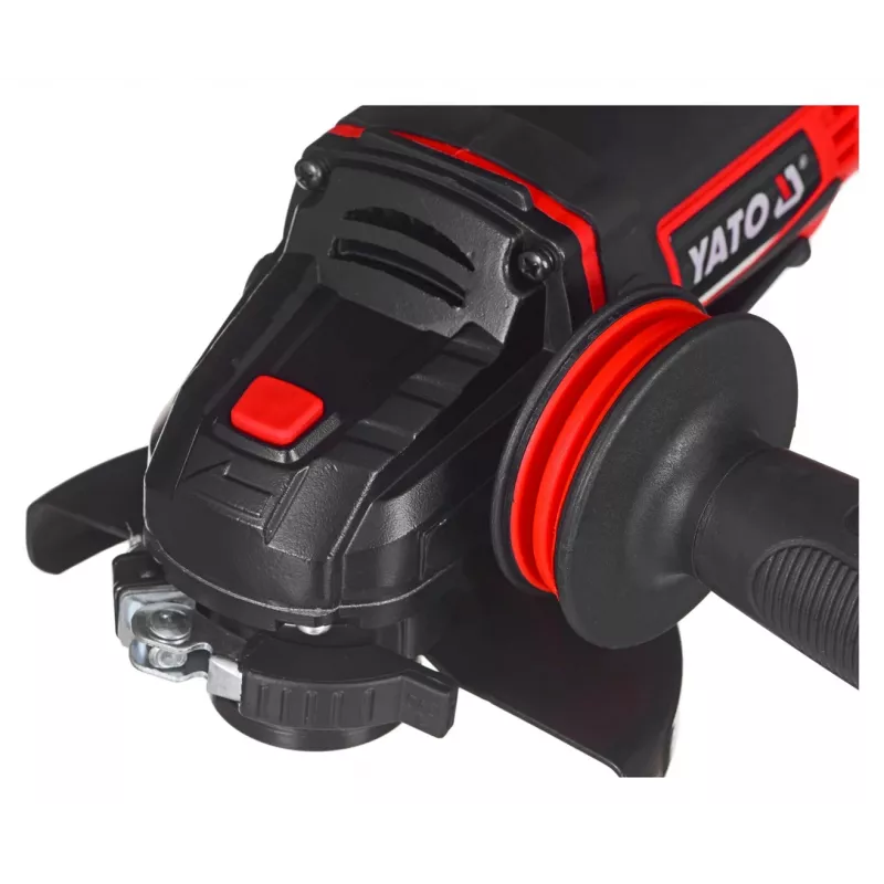 Kampinis šlifuoklis YATO YT-82826, 18V Li-Ion 2Ah, 125 mm diskas, 10 000 aps./min., M14 sriegis, beįrankis reguliuojamas gaubtas