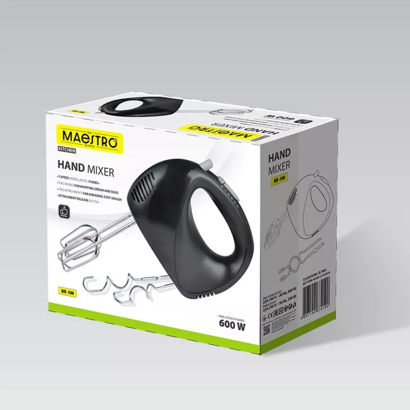 Rankinis plaktuvas Maestro MR-500, juodas