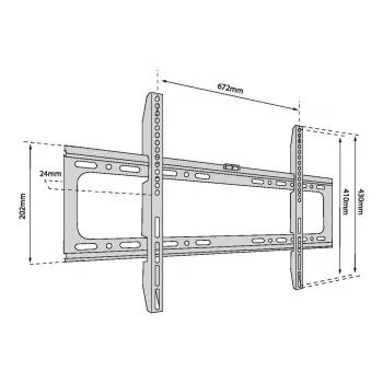 TV sieninis laikiklis TB-750 iki 80 colių 60kg max VESA 600x400