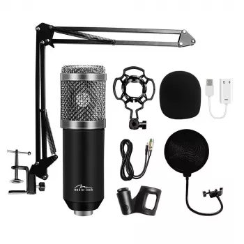 Stalinis mikrofonas MEDIA-TECH MT397S – laidinis, XLR įėjimas, 20–20000 Hz, 150 Ω, -32 dB, 2,4 m laidas