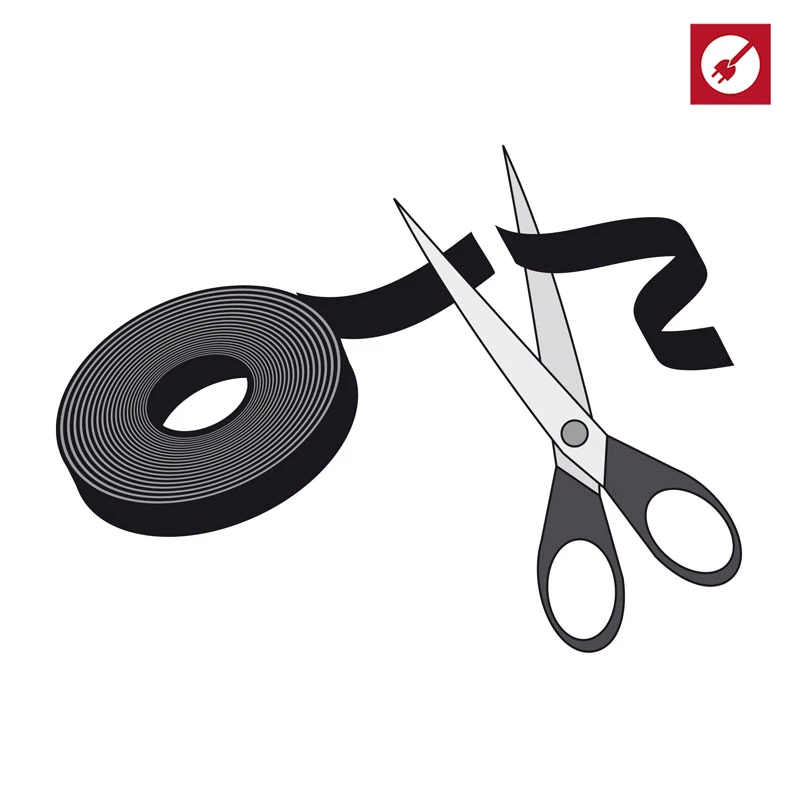 LABEL THE CABLE LTC PRO Roll Strap dvipusis lipnusis diržas, 25m juodas