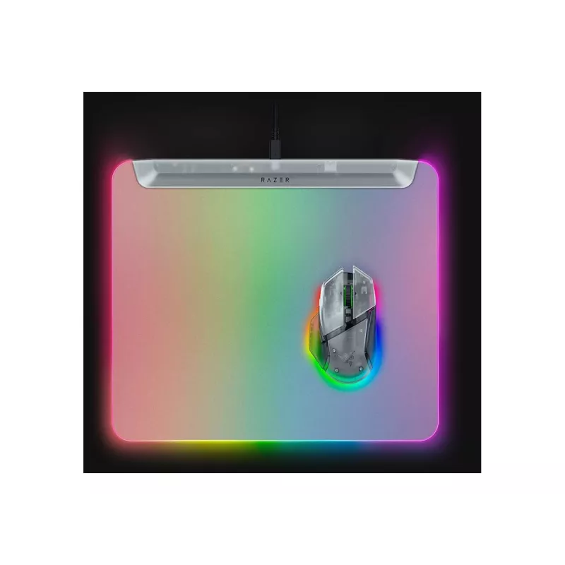 Žaidimų pelės kilimėlis Razer Firefly V2 Pro White – RGB apšvietimas, USB maitinimas, neslystantis pagrindas