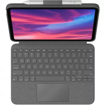 Logitech 920-011440 Pilka – Dėklas su klaviatūra ir jutikliniu kilimėliu, skirtas iPad