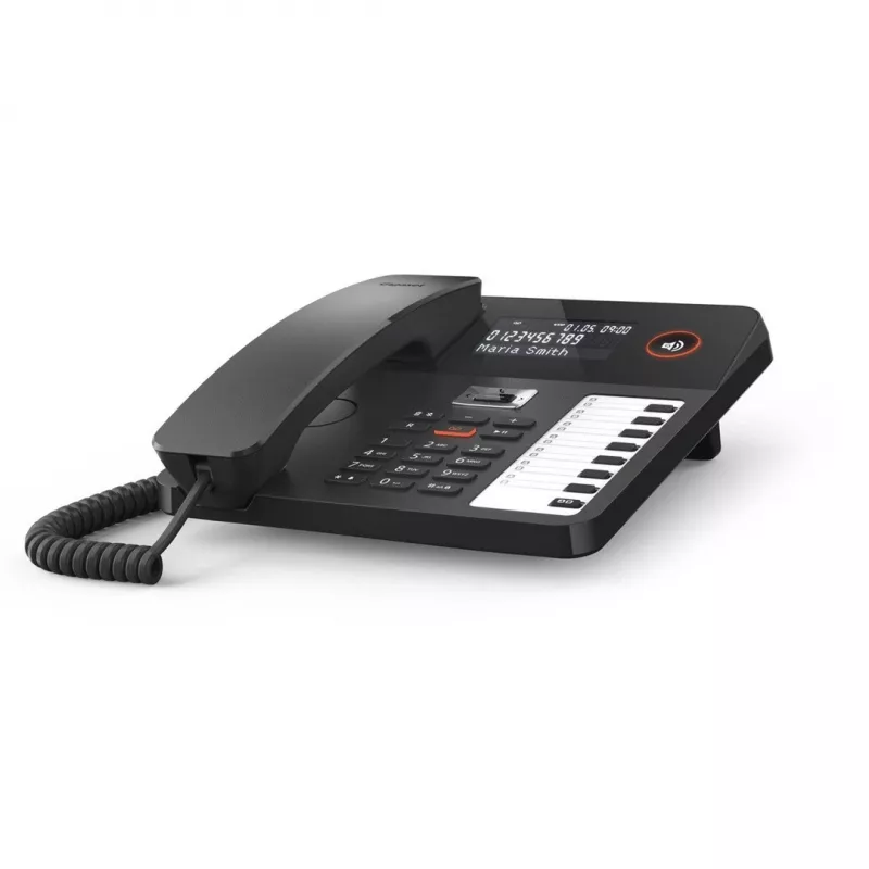 DECT laidinis telefonas Gigaset DESK 800A su laidiniu rageliu, 200 kontaktų telefono knyga, juodas
