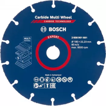 Pjovimo diskas Bosch EXPERT Carbide MultiWheel 180 mm skersmuo, anga 22,23 mm