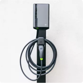Green Cell GC EVGC021B2275 sieninis elektromobilio įkroviklis 3.6-22 kW 7.5 m NFC pilkas aliuminis