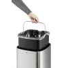 Durable NO TOUCH 35L stačiakampė šiukšliadėžė iš nerūdijančio plieno, juoda/sidabrinė