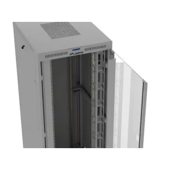 Stovimas serverinis spintos korpusas LANBERG FF01-8047-12SL 47U 800x1000 mm pilkas su priekinėmis ir galinėmis stiklinėmis durimis bei LCD skydelio vieta