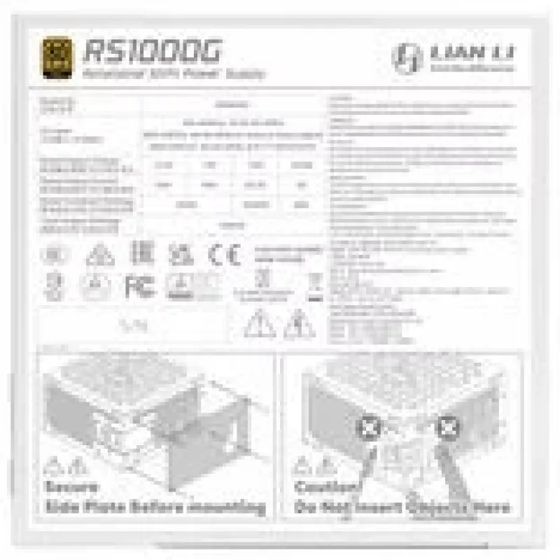 Maitinimo blokas Lian Li RS Series ATX 3.1 modulinis 1000W 80 PLUS Gold baltas
